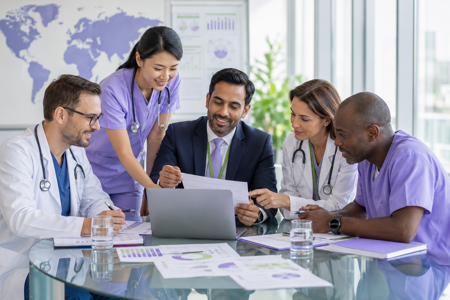 Medical professionals collaborating